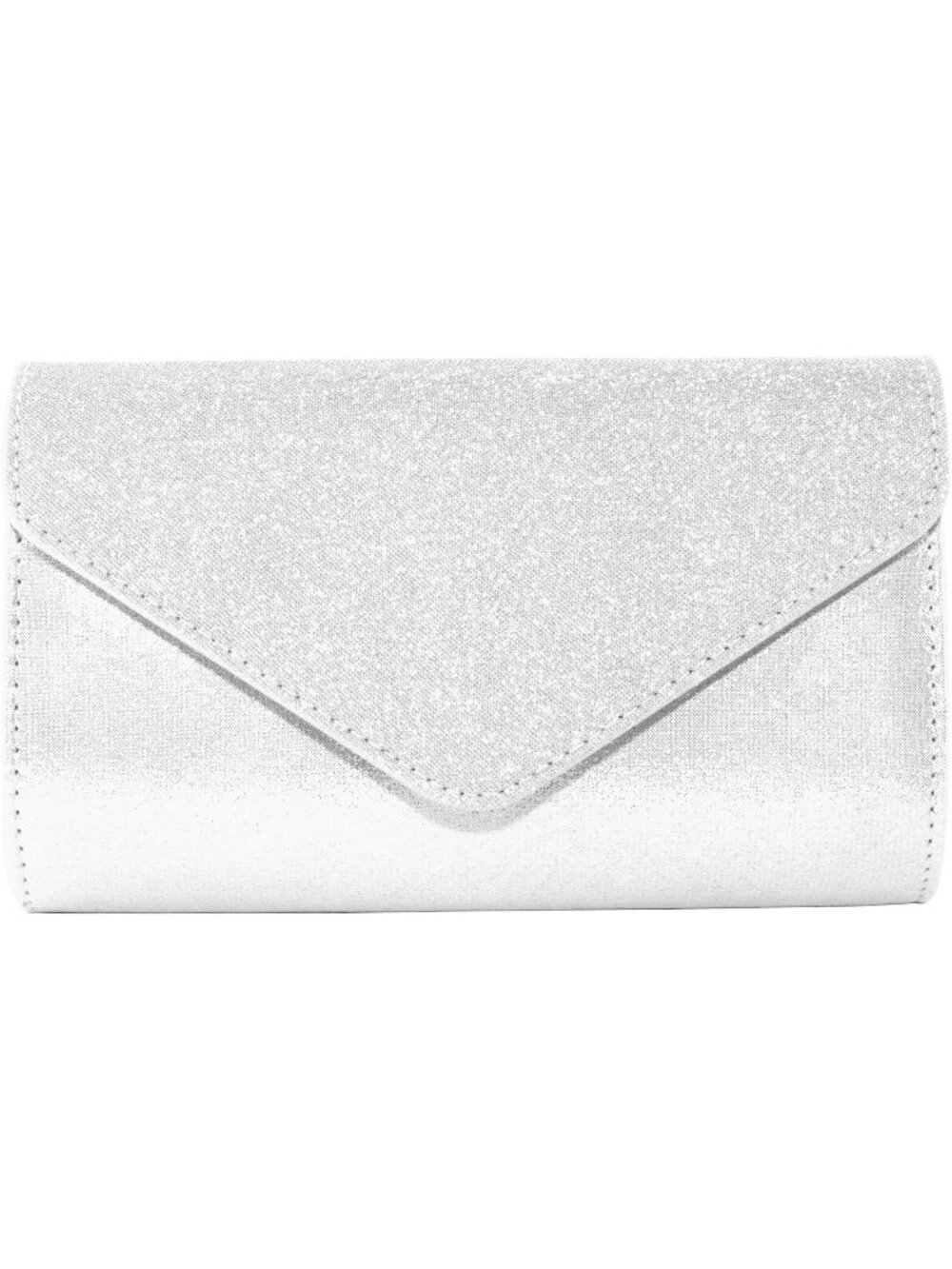 Women Silver Rhinestone Glitter Envelope Wedding Prom Clutch Purse Evening Bag